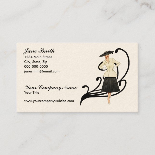 Retro Fashion Business Card (Front)