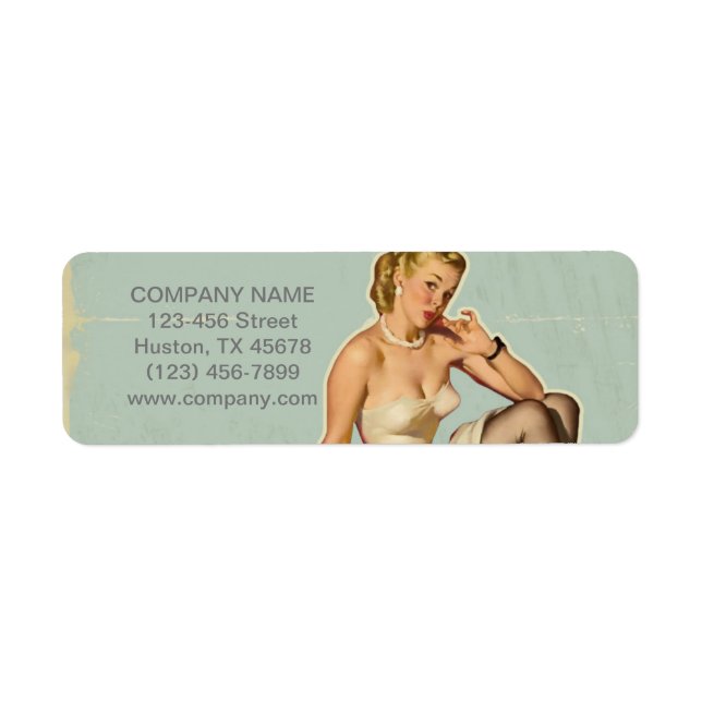 Retro Fashion Girl Hair Stylist Makeup Artist Label (Front)