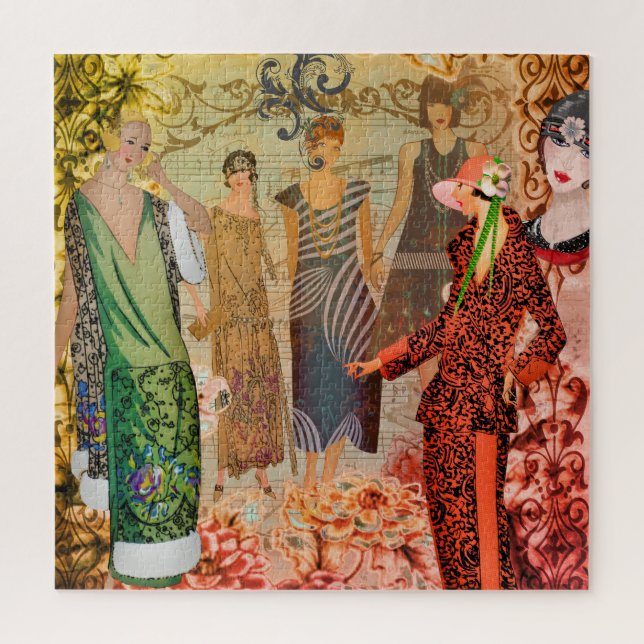 Retro Fashion Ladies Jigsaw Puzzle Zazzle