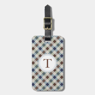 Retro fashion pattern  with monogram luggage tag