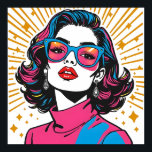 Retro Fashion Pop Art - 1980's Inspired Poster<br><div class="desc">Ignite your space with the electric attitude and rebellious glamour of the 1980s new wave scene. This vibrant pop art piece captures a true style icon in her element, meeting your gaze with unapologetic confidence. Her hair, a vivid cascade of neon pink and electric blue streaks, serves as a bold...</div>