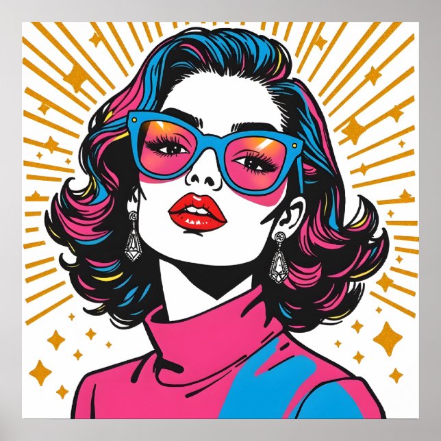 Retro Fashion Pop Art - 1980's Inspired Poster (Front)