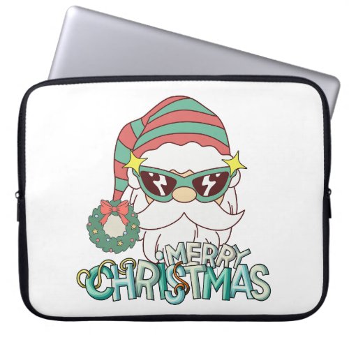 Retro fashion vintage Santa Claus Laptop Sleeve