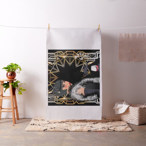 Retro fashion woman with glass of wine  fabric