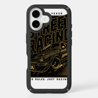 Retro Fast Lane Fever Sports Car Art iPhone 16 Case