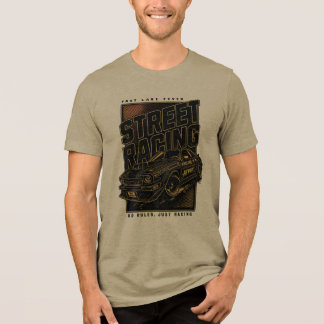 Retro Fast Lane Fever Sports Car Art Tri-Blend Shirt