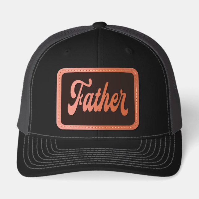 Retro Father Leather Patch Hat (Front)