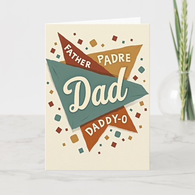 Retro Fathers Day Banner Card (Front)