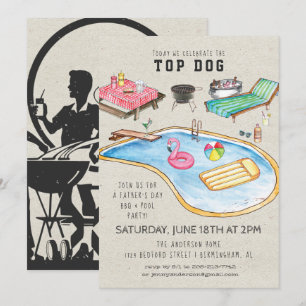 Retro Father's Day BBQ Invitation