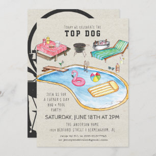 Retro Father's Day BBQ Invitation