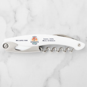 Retro Fathers Day Best Grandpa By Par Golf Custom Waiter's Corkscrew