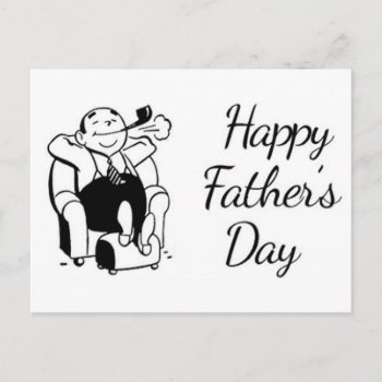 Retro Father's Day Dad Smoking Pipe Postcard by stargiftshop at Zazzle
