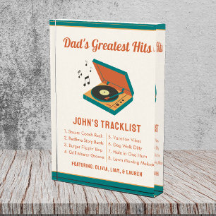 Retro Father's Day "Dad's Greatest Hits" Custom Acrylic Award