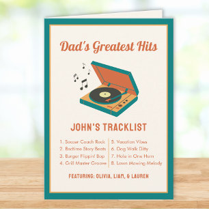 Retro Father's Day "Dad's Greatest Hits" Custom Card