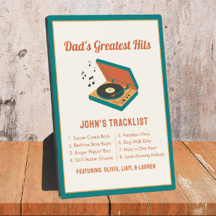 Retro Father's Day "Dad's Greatest Hits" Custom Plaque
