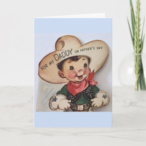 Retro Fathers Day _ From Daddys Little Cowboy Card