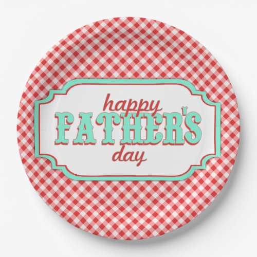 Retro Fathers Day Paper Plates_Plaid Paper Plates