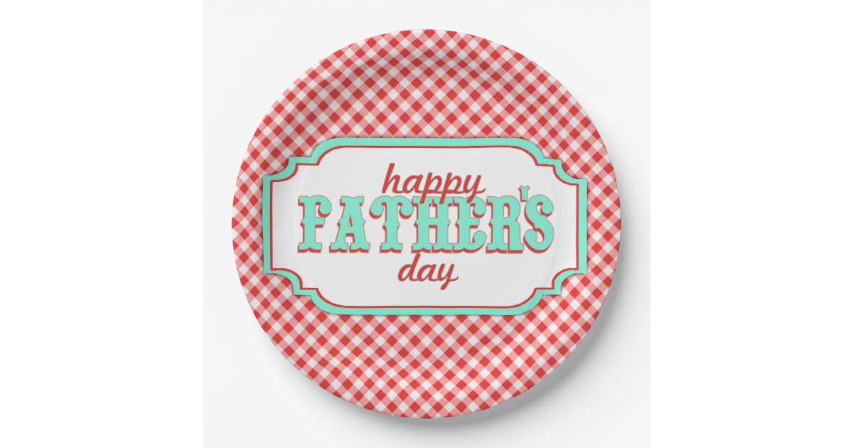 Retro Fathers Day Paper PlatesPlaid Paper Plates Zazzle