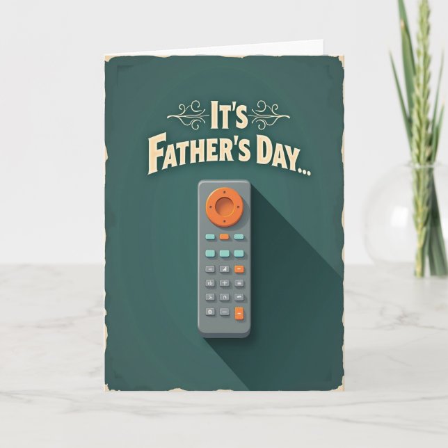 Retro Fathers Day Remote Card (Front)
