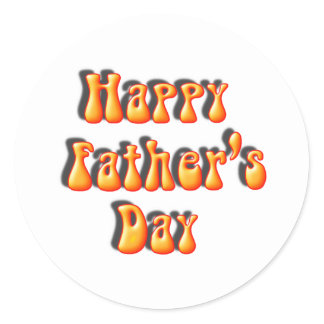 Retro Father's Day Text Classic Round Sticker