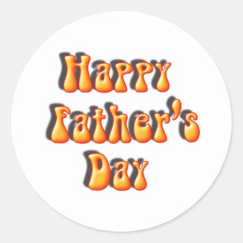 Retro Father's Day Text Classic Round Sticker by gravityx9 at Zazzle