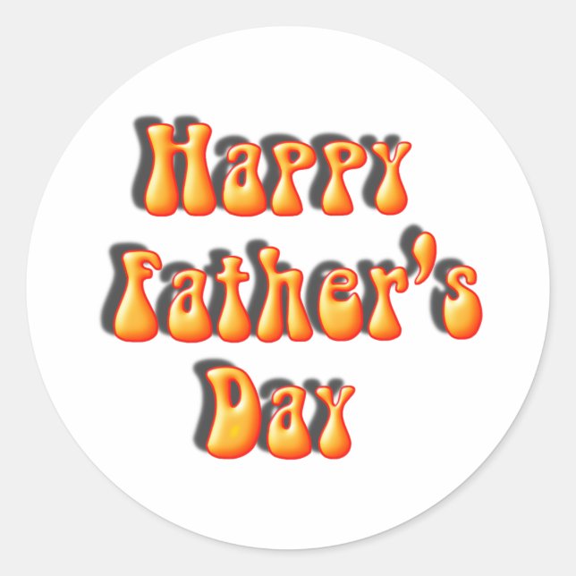 Retro Father's Day Text Classic Round Sticker (Front)