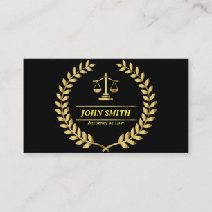 Retro Faux Gold Libra Laurel Professional Attorney Business Card