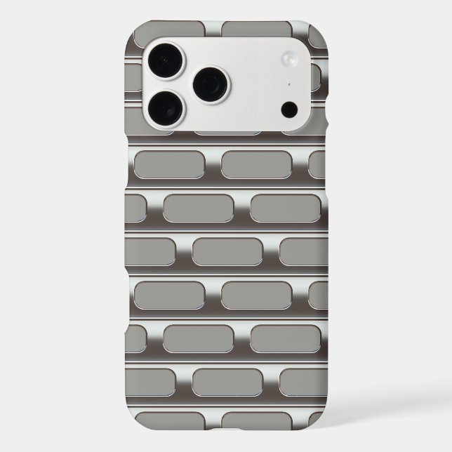 Retro Faux Stainless Steel Industrial Grid Pattern Iphone Case (Back)