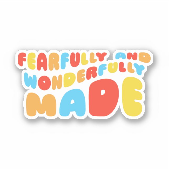 Retro Fearfully & Wonderfully Made Psalms 139:14 Sticker (Front)