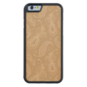 Retro-feater-pale-pattern Carved Maple iPhone 6 Bumper Case