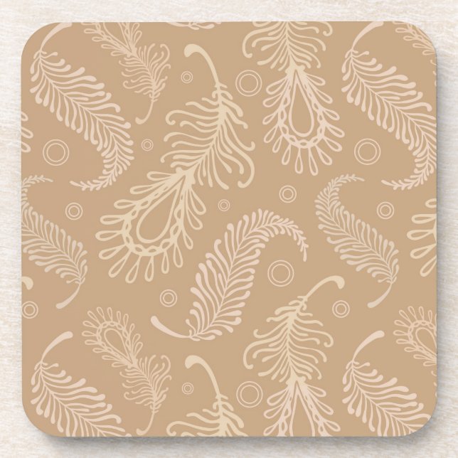 Retro-feater-pale-pattern Drink Coaster (Front)
