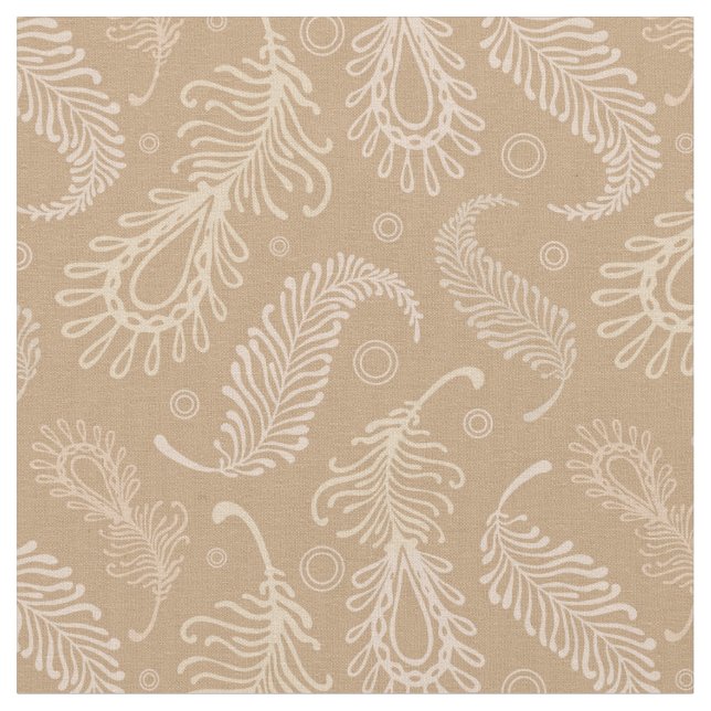 Retro-feater-pale-pattern Fabric (Close Up)