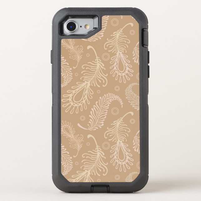 Retro-feater-pale-pattern Otterbox iPhone Case (Back)