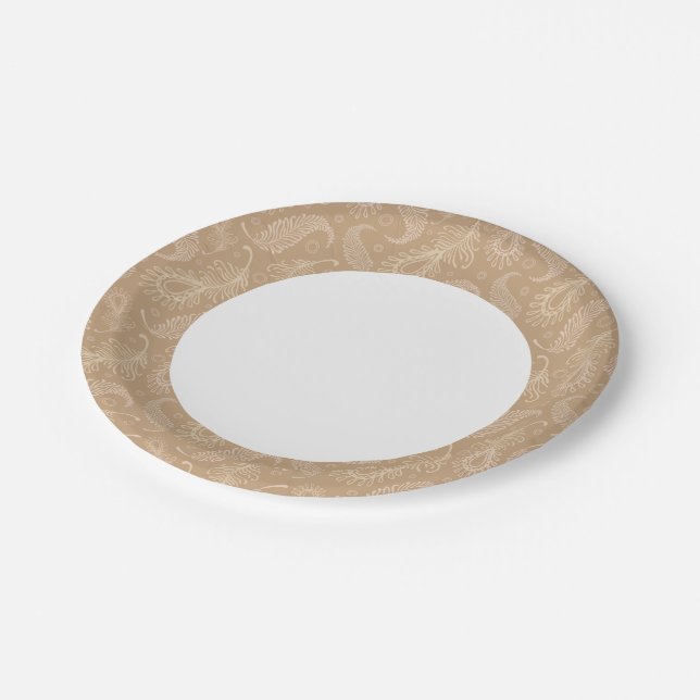 Retro-feater-pale-pattern Paper Plates (Angled)