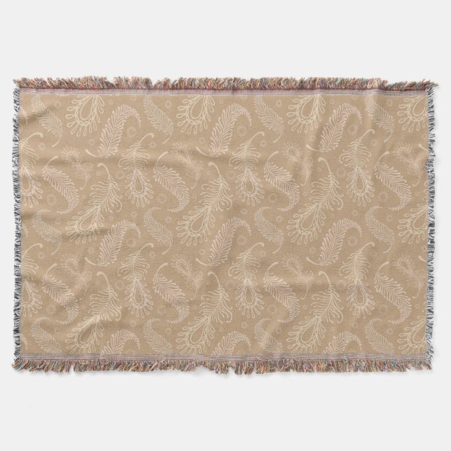 Retro-feater-pale-pattern Throw Blanket (Front)