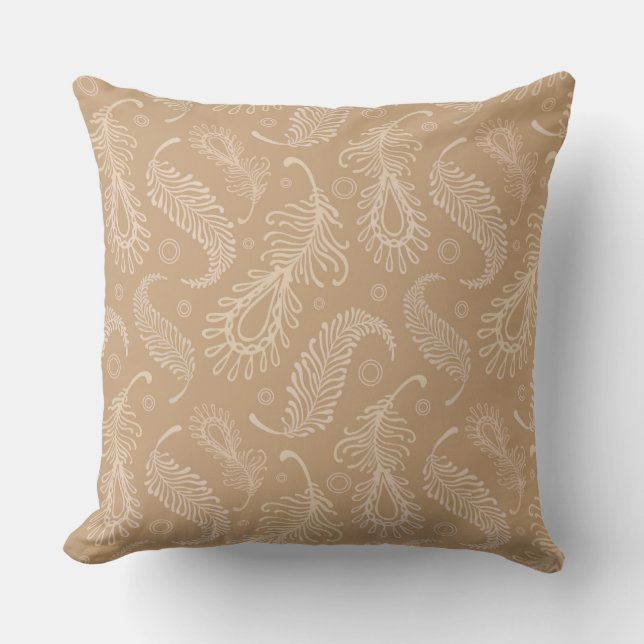 Retro-feater-pale-pattern Throw Pillow (Front)