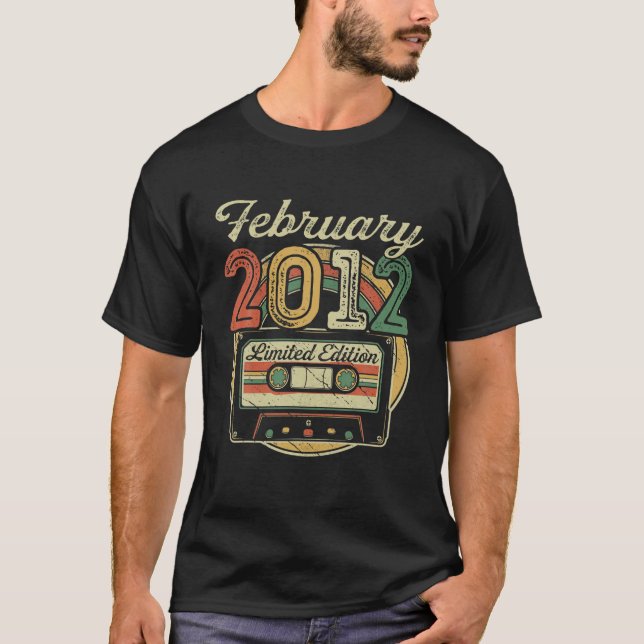 Retro February 2012 Cassette Tape 10Th Birthday De T-Shirt (Front)