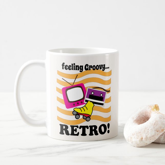 Retro Feeling Groovy  Coffee Mug (With Donut)