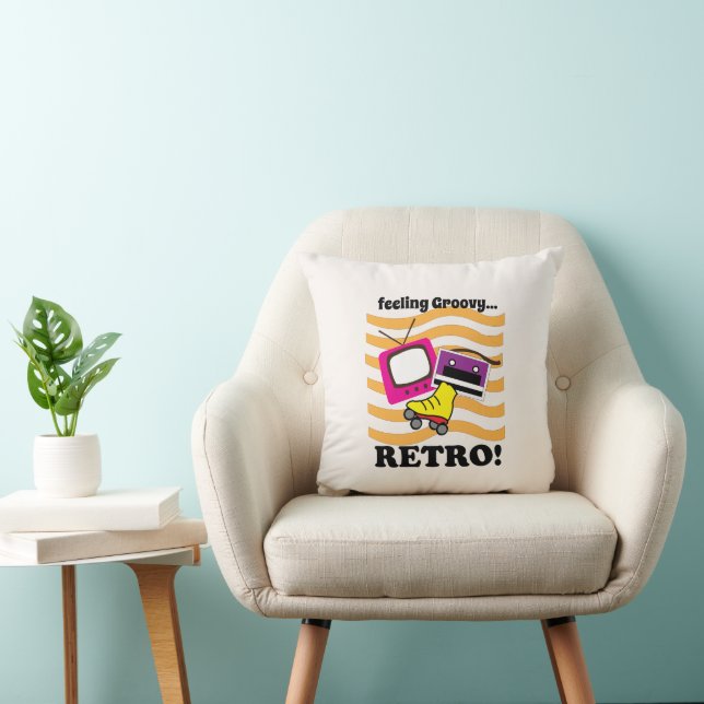 Retro Feeling Groovy Retro  Throw Pillow (Chair)