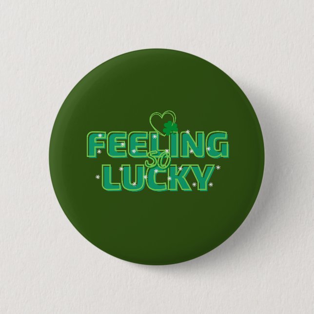Retro Feeling Lucky St Patrick's Day   Button (Front)