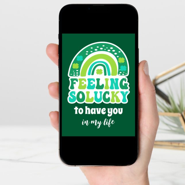 Retro Feeling so Lucky St. Patrick's Day Card (Front Digital)