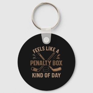 Retro Feels Like A Penalty Box Kind Of Day Hockey Keychain