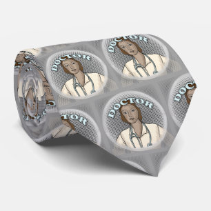 Retro Female Black Doctor Neck Tie