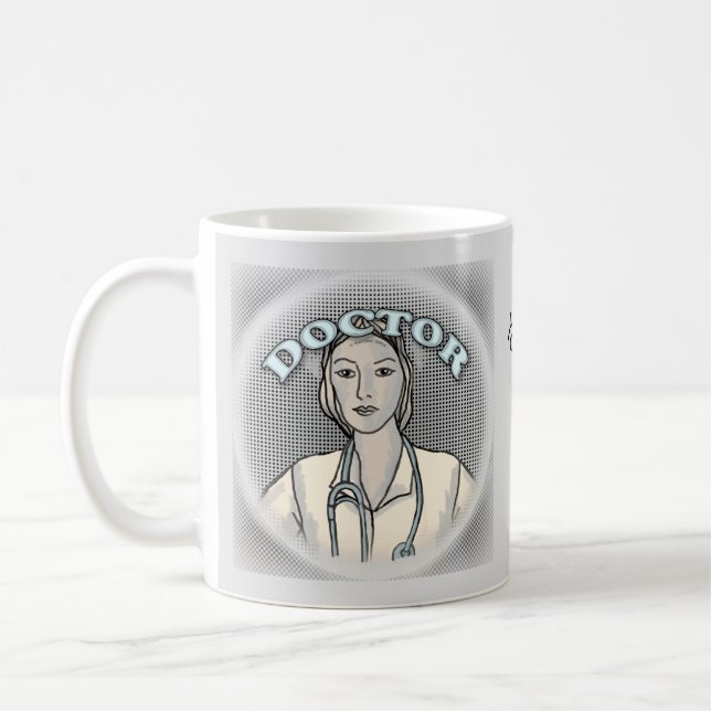Retro female doctor  coffee mug (Left)