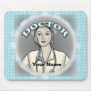 Retro female doctor mouse pad