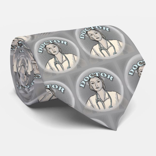 Retro Female Doctor Neck Tie (Rolled)