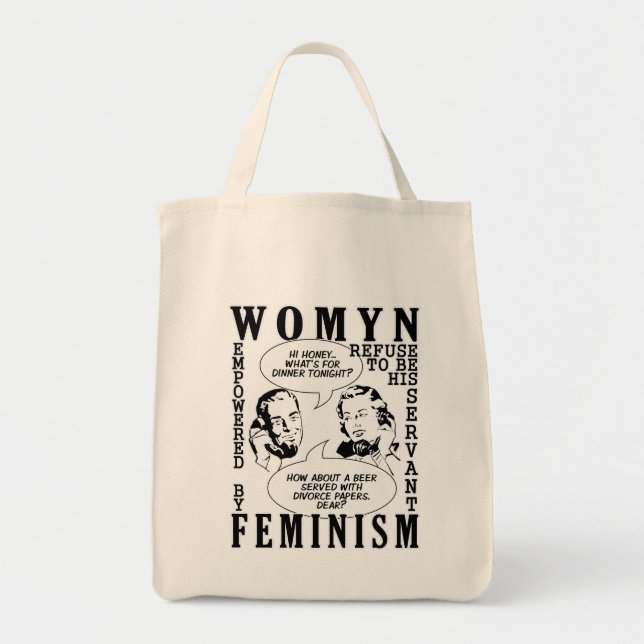 Retro Feminist Humor bags (Front)