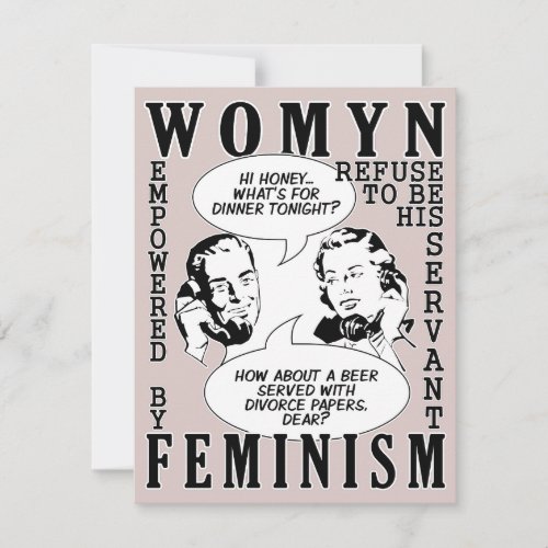 Retro Feminist Humor Divorce Party invitations