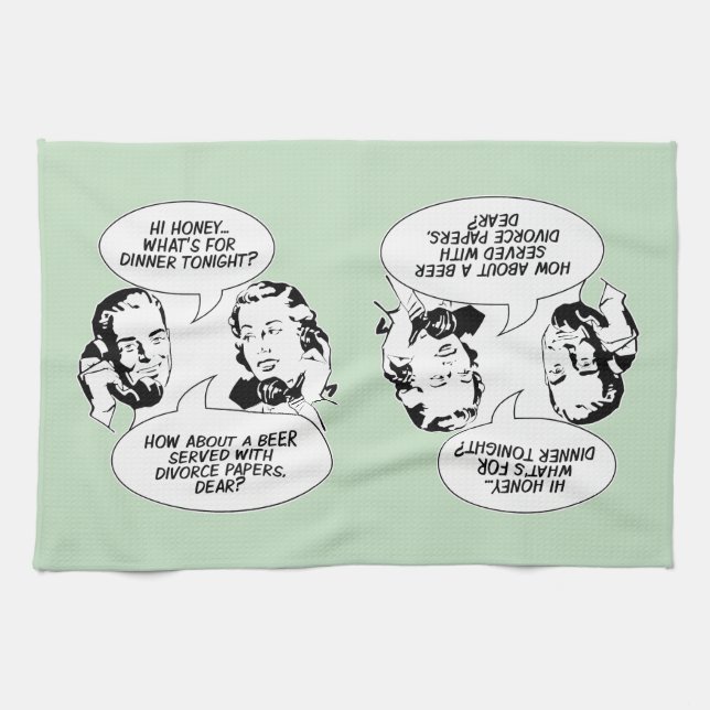 Retro Feminist Humor hand towels (Horizontal)