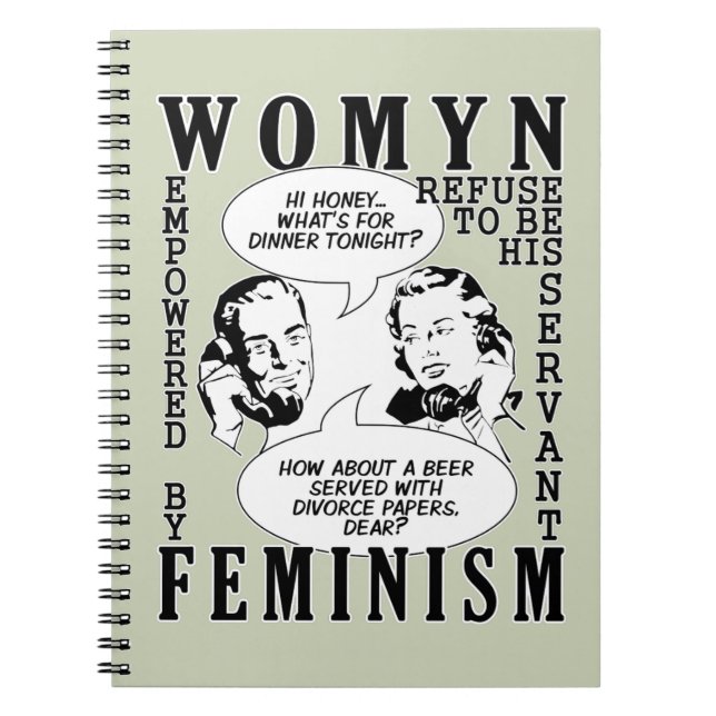 Retro Feminist Humor notebook (Front)